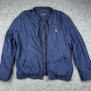 Polo Ralph Lauren XL Blue Windbreaker Jacket Full Zip Golf Harrington Men's